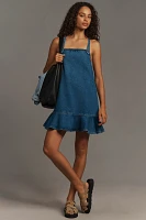 Pilcro Square-Neck Denim Mini Dress