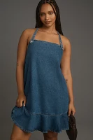 Pilcro Square-Neck Denim Mini Dress