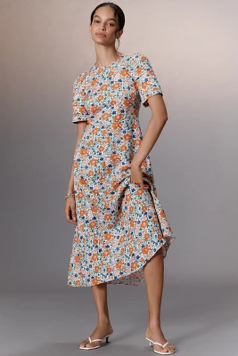 Hunter Bell Casey Linen Blend Midi Dress