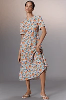 Hunter Bell Casey Linen Blend Midi Dress