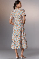 Hunter Bell Casey Linen Blend Midi Dress