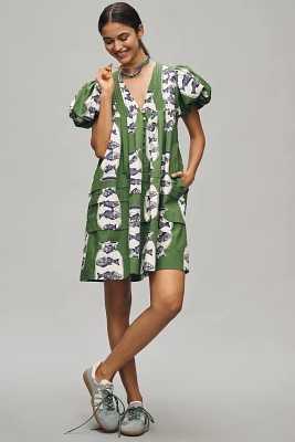Hunter Bell Wilkes Puff-Sleeve Babydoll Dress