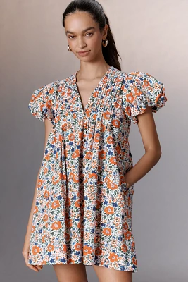 Hunter Bell Wilkes Puff-Sleeve Babydoll Dress