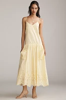 Hunter Bell Martin Eyelet Drop-Waist Midi Dress