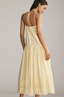 Hunter Bell Martin Eyelet Drop-Waist Midi Dress
