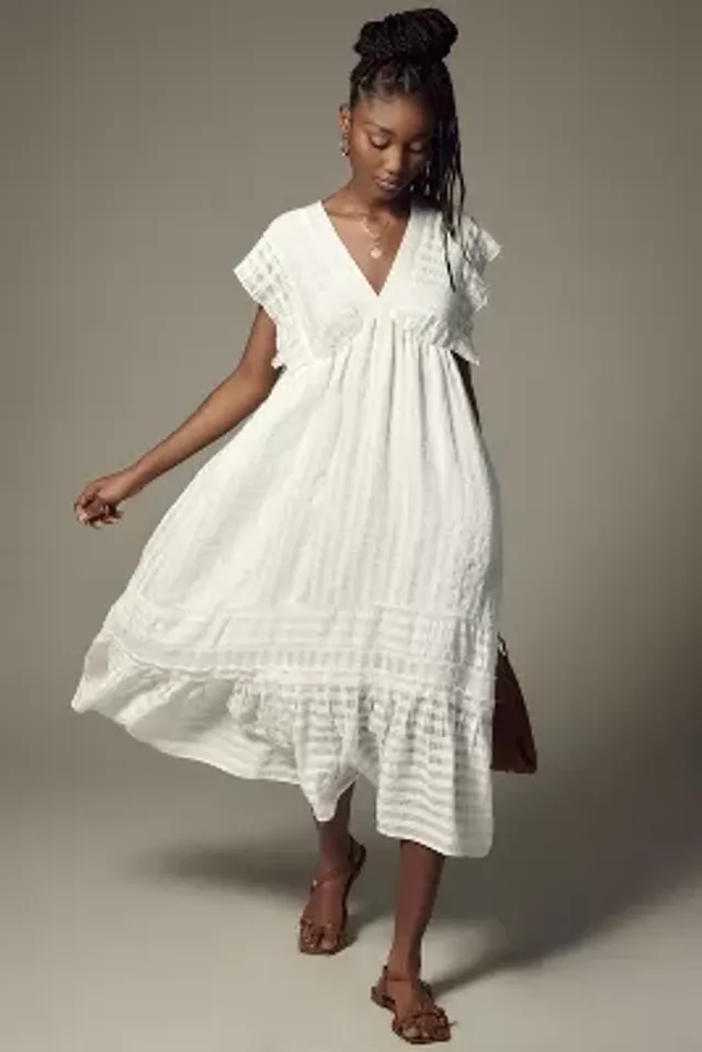 By Anthropologie Tiered Open-Back Dress