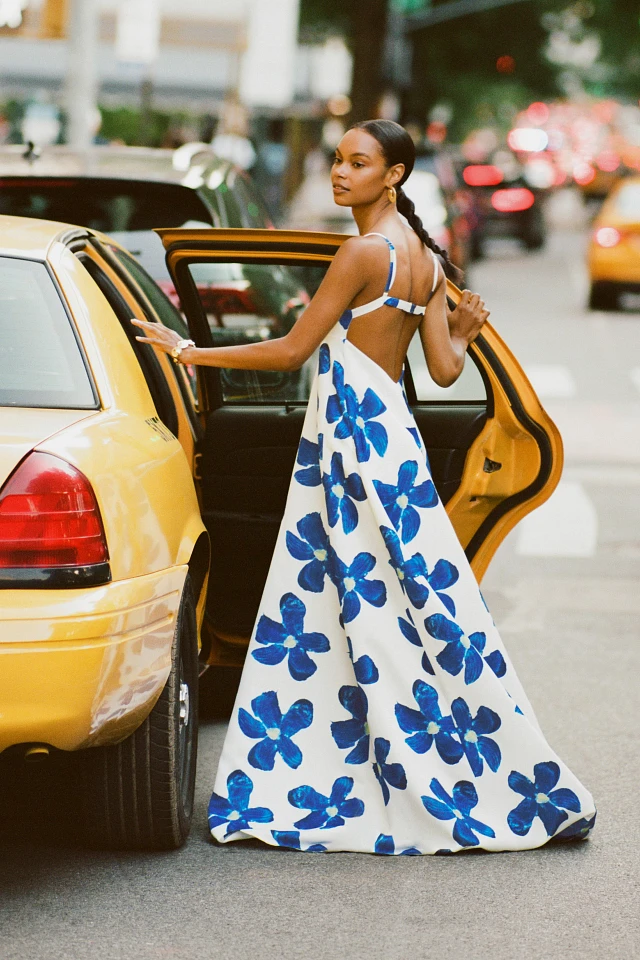 SAU LEE Lucia Square-Neck Satin Maxi Dress | The Summit