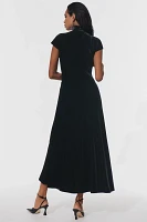 SAU LEE Vanessa Keyhole Velvet Midi Dress