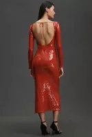 Bardot Verona Long-Sleeve Sequin Slim Midi Dress