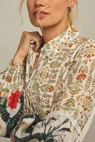 By Anthropologie Printed Buttondown Midi Shirt Dress