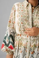 By Anthropologie Printed Buttondown Midi Shirt Dress