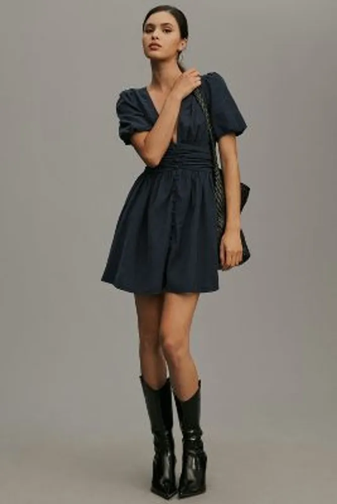 The Katerina Button-Front Mini Dress: Corduroy Edition