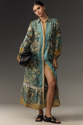 The Eleanora Long-Sleeve Maxi Shirt Dress