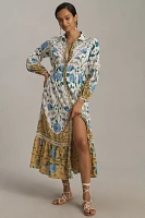 The Eleanora Long-Sleeve Maxi Shirt Dress