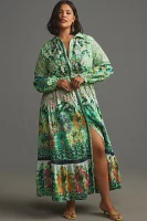 The Eleanora Long-Sleeve Maxi Shirt Dress