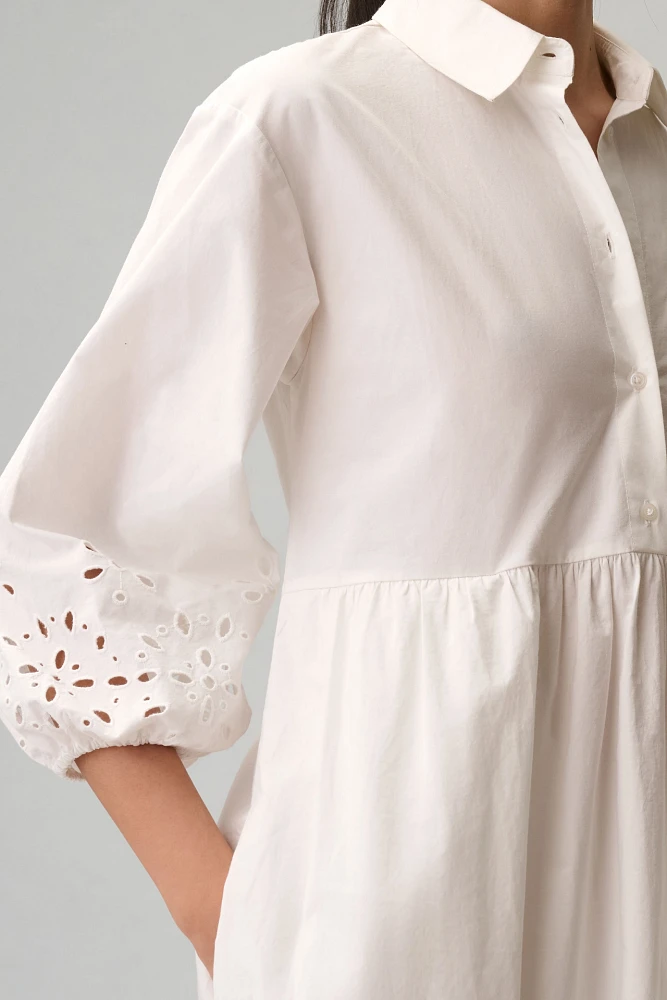 The Bettina Tiered Shirt Dress by Maeve: Eyelet Edition