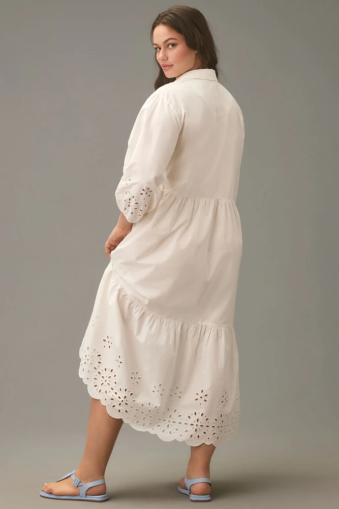 The Bettina Tiered Shirt Dress by Maeve: Eyelet Edition