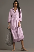 The Bettina Tiered Shirt Dress by Maeve: Eyelet Edition