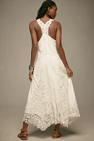 By Anthropologie V-Neck A-Line Lace Maxi Dress