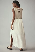 By Anthropologie Sleeveless Sweater Twofer Maxi Dress