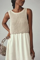 By Anthropologie Sleeveless Sweater Twofer Maxi Dress