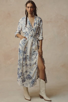 Pilcro V-Neck Wrap Midi Dress