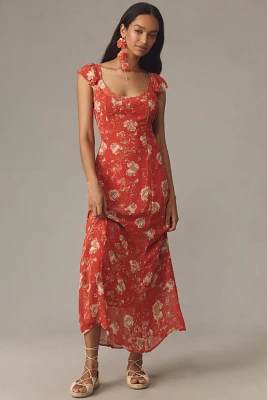 By Anthropologie Scoop-Neck A-Line Slip Maxi Dress