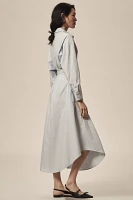 By Anthropologie Pleated Buckle Midi Shirt Dress