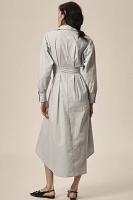 By Anthropologie Pleated Buckle Midi Shirt Dress