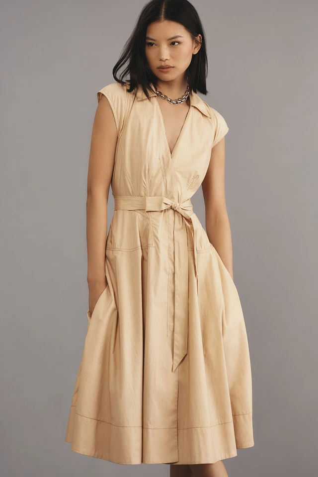 knee length dresses for ladies The Saressa Flutter Sleeve Midi Dress by Current Air – Thread + Seed