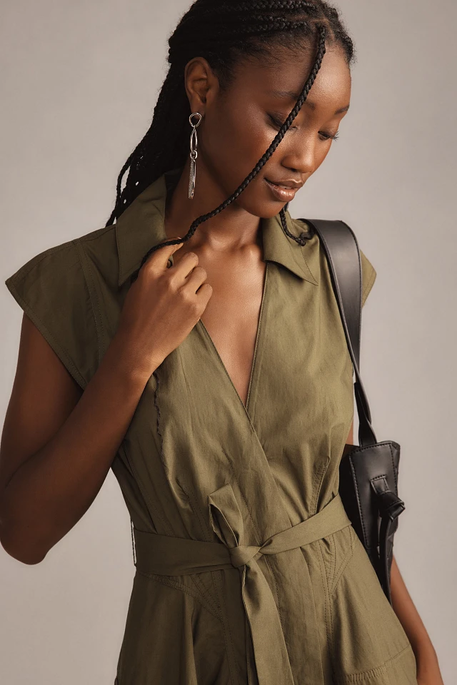 By Anthropologie Short-Sleeve V-Neck Wrap Midi Shirt Dress at MarketFair  Shoppes in Princeton, NJ