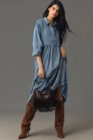 The Bettina Tiered Shirt Dress by Maeve: Denim Edition