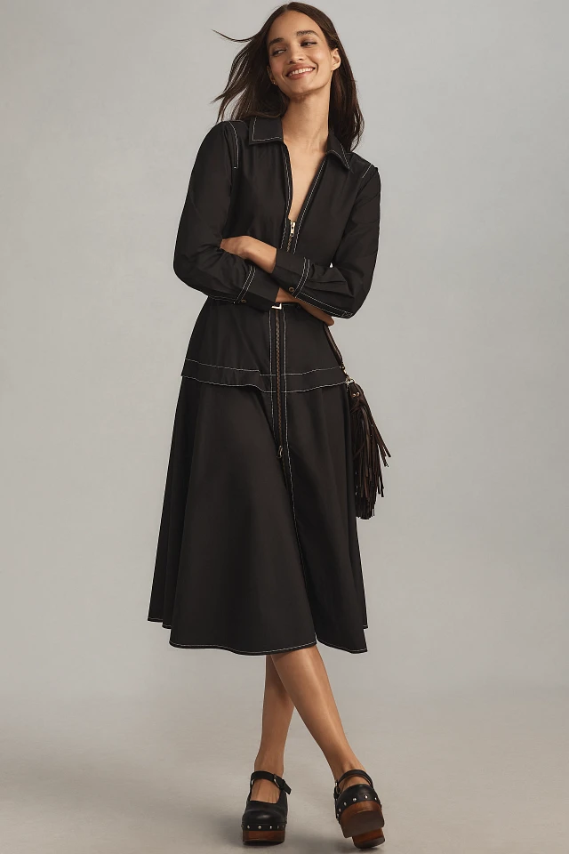 anthropologie black long sleeve dress Daily Practice by Anthropologie Ruched Dress Black Long Sleeve Size XS