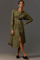 By Anthropologie Belted Corduroy Midi Shirt Dress