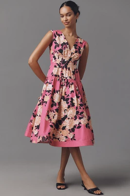 Hope for Flowers by Tracy Reese Sleeveless Plunge-Neck Midi Dress