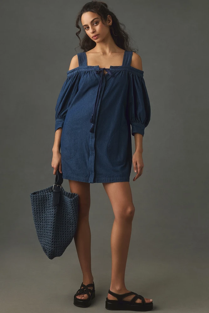 Plenty by Tracy Reese Off-The-Shoulder Denim Mini Dress