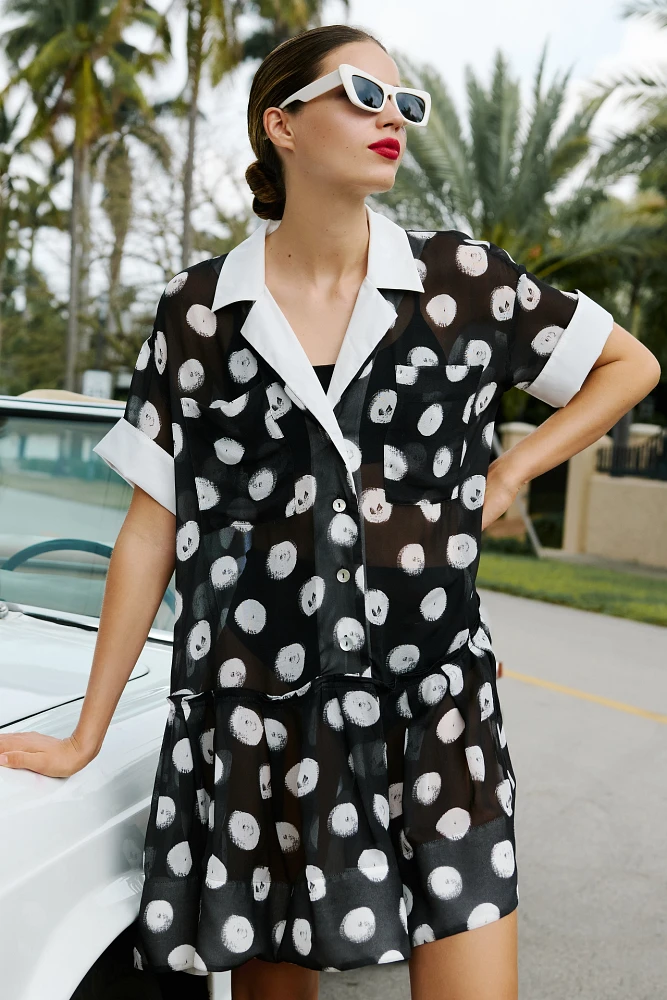 Plenty by Tracy Reese Short-Sleeve Mini Polka Dot Dress