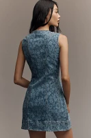 Good American Sleeveless Button-Front Power Stretch Denim Mini Dress