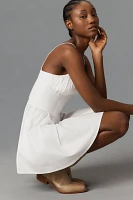 Good American Sleeveless V-Neck Poplin Babydoll Mini Dress