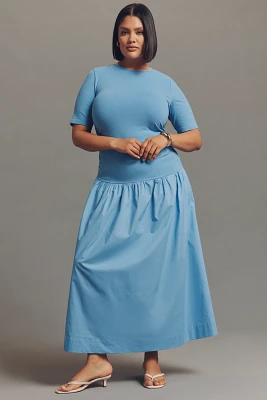 Never Fully Dressed Grace Short-Sleeve Drop-Waist Maxi Dress