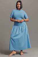 Never Fully Dressed Grace Short-Sleeve Drop-Waist Maxi Dress