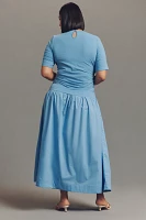 Never Fully Dressed Grace Short-Sleeve Drop-Waist Maxi Dress