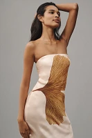 The Fleur Strapless Satin Maxi Slip Dress