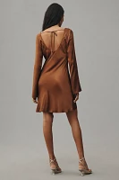 By Anthropologie Long-Sleeve Cowl-Neck Mini Dress