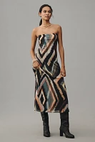 The Fleur Strapless Satin Maxi Slip Dress: Chiffon Edition