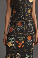 By Anthropologie Tie-Neck Column Midi Dress