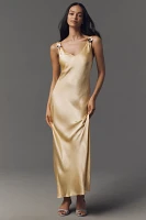 By Anthropologie Sleeveless V-Neck Midi Slip Dress