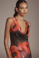 The Gracie Cowl-Neck Satin Slip Maxi Dress