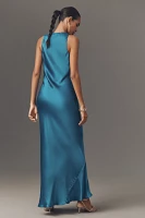 The Gracie Cowl-Neck Satin Slip Maxi Dress