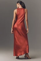 The Gracie Cowl-Neck Satin Slip Maxi Dress